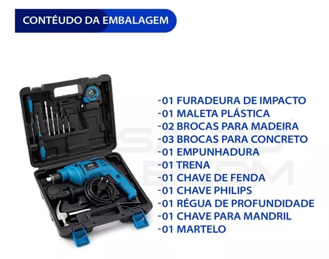 Furadeira de impacto 650W  Com Ma leta e acessórios (Rolamentada) - Foto 4