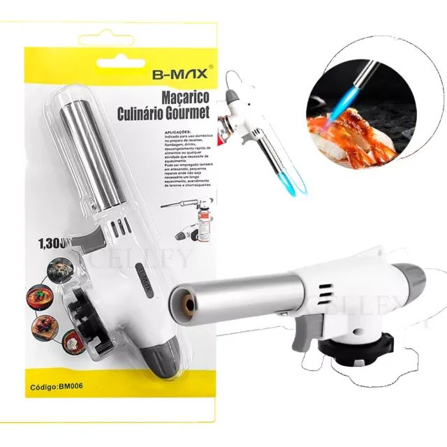 MAÇARICO CULINÁRIO GOURMET  MULTIUSO REGULAGEM DE CHAMA ACENDIMENTO AUTOMÁTICO BMAX BM 05 - Foto 3