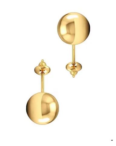 Brinco de Bola 6 mm Ouro 18 Kilates - Foto 2