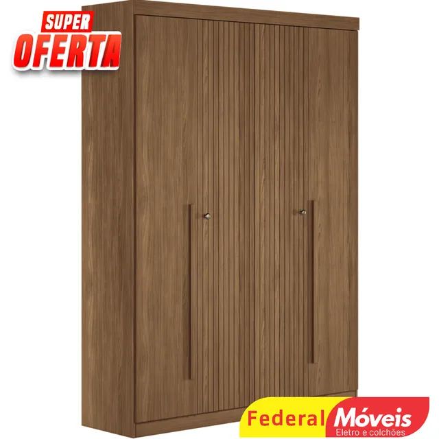 Guarda Roupa Solteiro 4P Lindo - Temos Crediário 