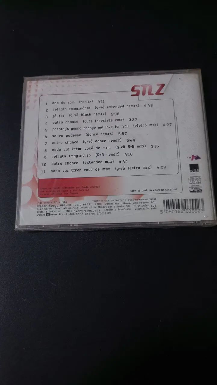 CD SNZ - Remixes Inéditos Warner Music 2002 Original Lacrado - CDs