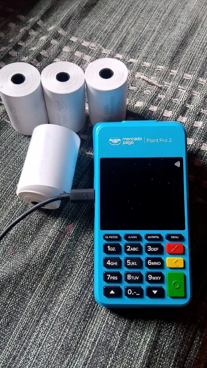 Bobinas e Máquina de Cartão Mercado Pago Point Pro 2