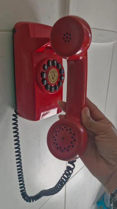 Telefone Fixo Vintage Vermelho - Foto 4