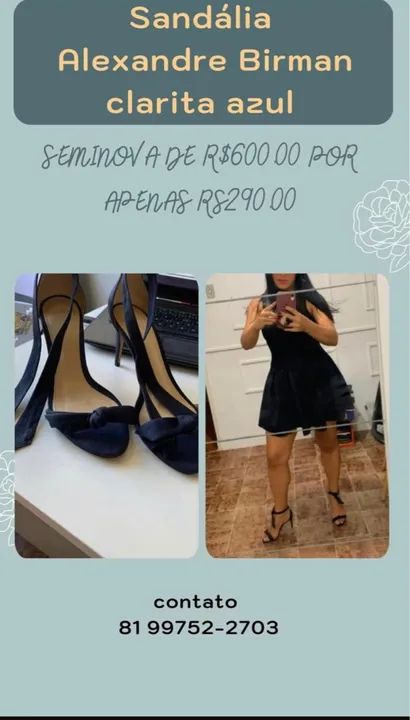 Sandália Alexandre Birman Clarita Azul - Seminova