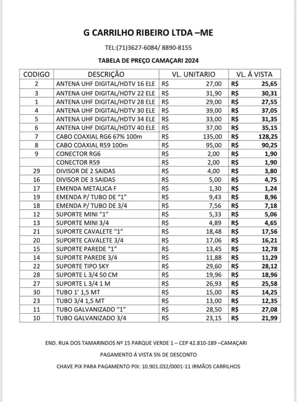 Fábrica de antenas/ fazemos entrega grátis Salvador e Região.