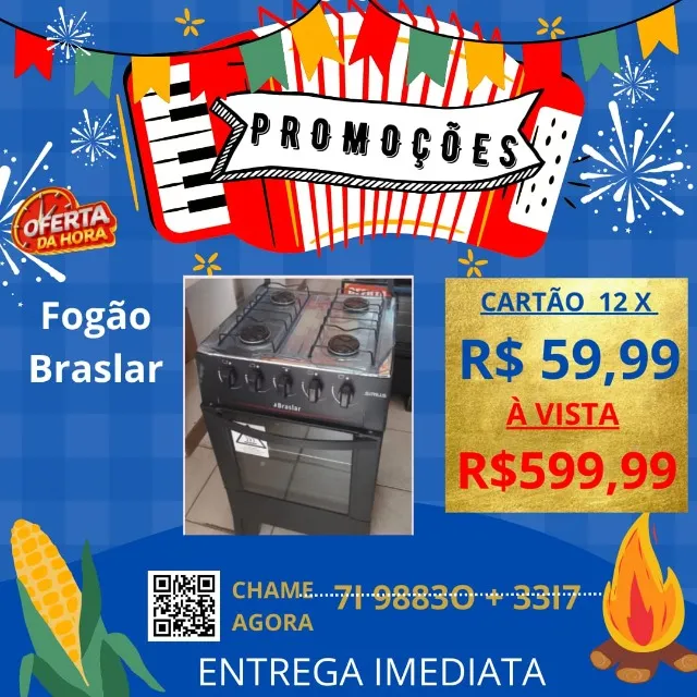 Fogão Braslar/ Líder em Vendas/Entregamos Hoje/Tenha hoje o seu!/ Pague ao receber
