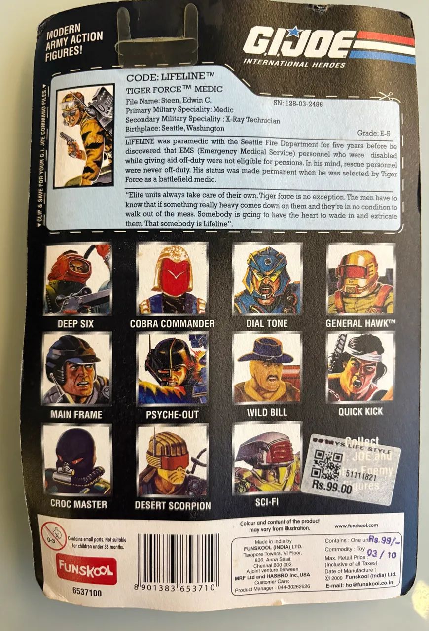 Gijoe Lifeline lacrado Funskool  - Foto 2