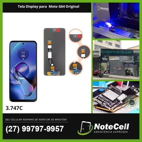 Tela Display Para Moto G64 Original  3.747C - Instalação Expressa Em 30 Minutos!