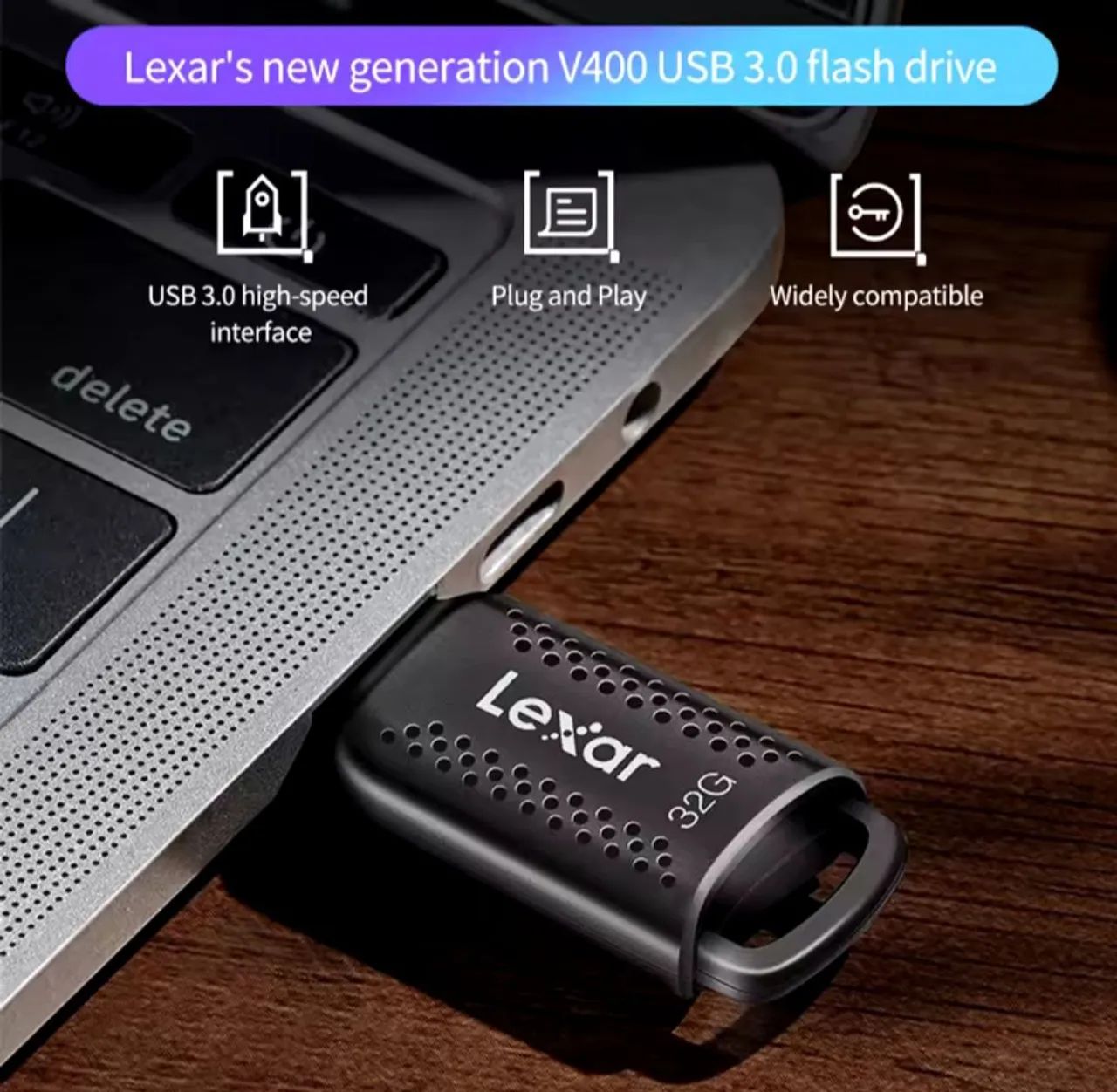 Pen Drive Lexar 64GB USB 3.0 V400 Jumpdrive - Foto 6