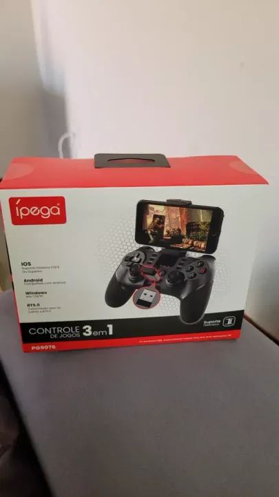Controle para Celular Android Smart TV PC 3 em 1 Gamepad Bluetooth IPEGA PG-9076 Original 