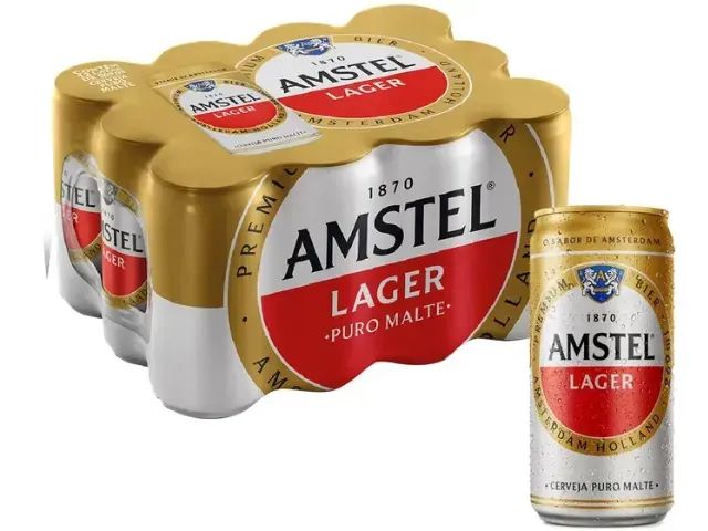 Cerveja Amstel Lager Puro Malte 24 Unidades Lata - 269ml