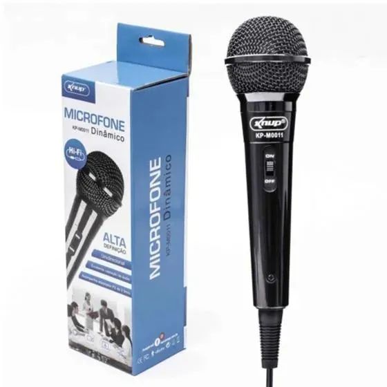 Microfone com Fio Knup KP-M0011 com Adaptador P2 Loja Coimbra Computadores Entrega - Foto 4
