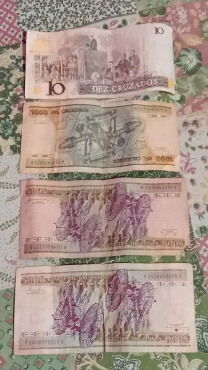  Notas De Cruzados E Cruzeiros 4 Unidades (Usadas). - Foto 2