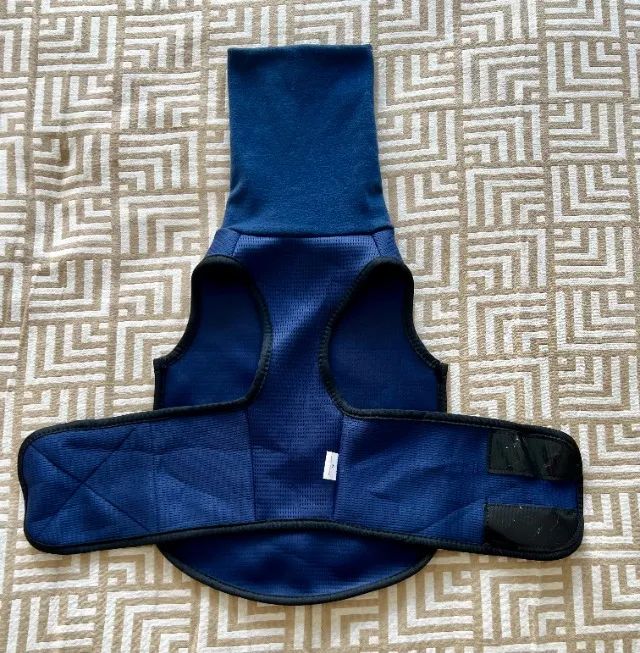 Colete combate ansiedade para cão, com velcro, azul marinho, tamanho P, seminovo - Foto 3
