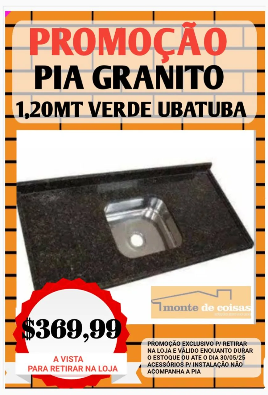 PIA 1,20MT GRANITO VERDE UBATUBA !! PROMOÇÃO !!
