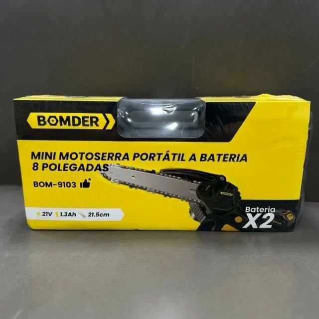 Moto Serra Elétrica Portátil 8 Polegadas Com 2 Baterias BOM-9103 - Foto 3