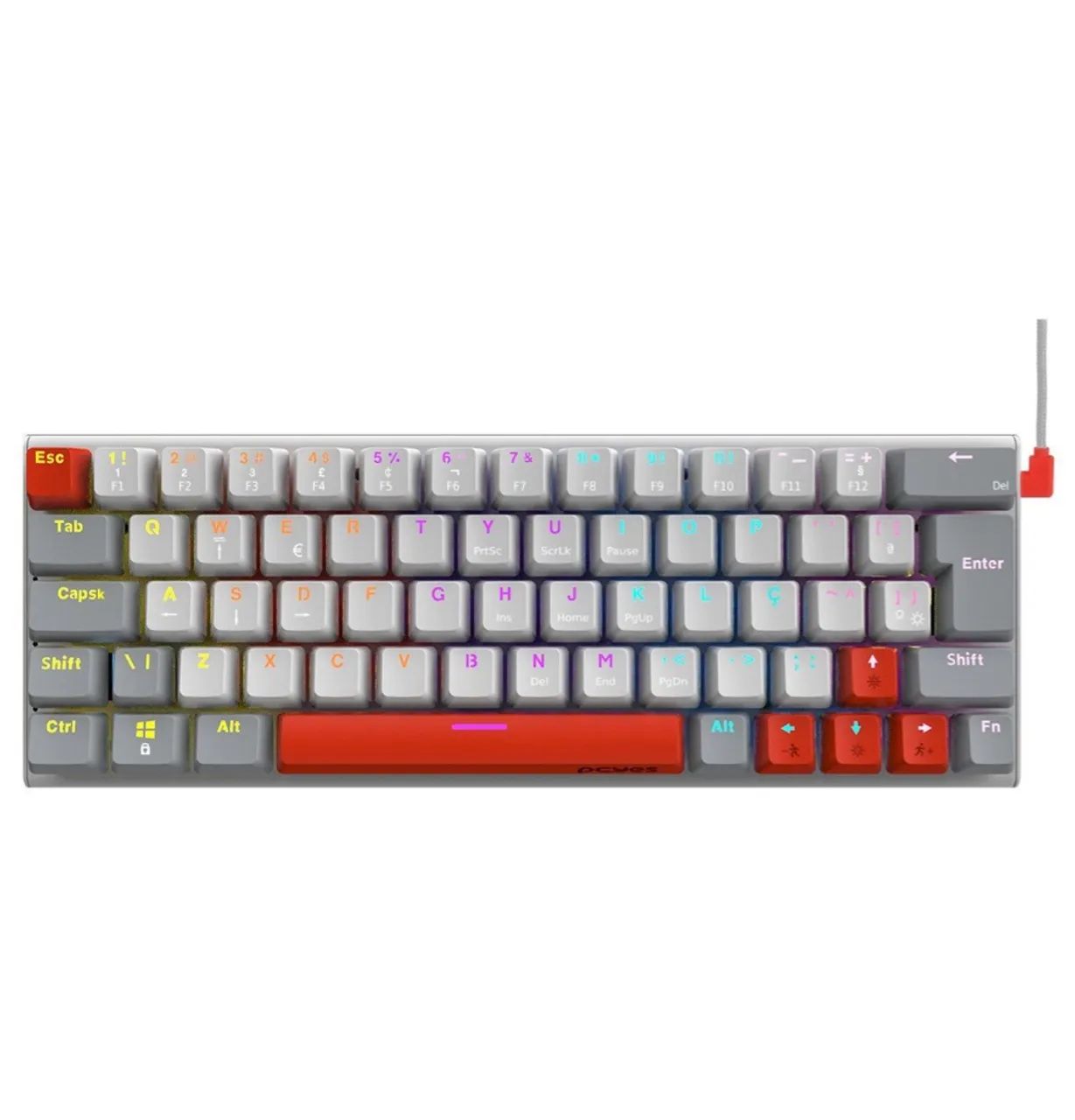 TECLADO MECANICO PCYES KUROMORI WHITE 60% SWITCH OUTEMU BLUE