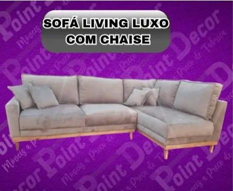 Sofá Living Luxo com Chaise - Novo65566256386049123