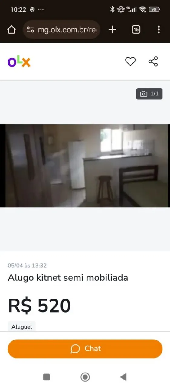 Alugo kitnet semi mobiliada zap *