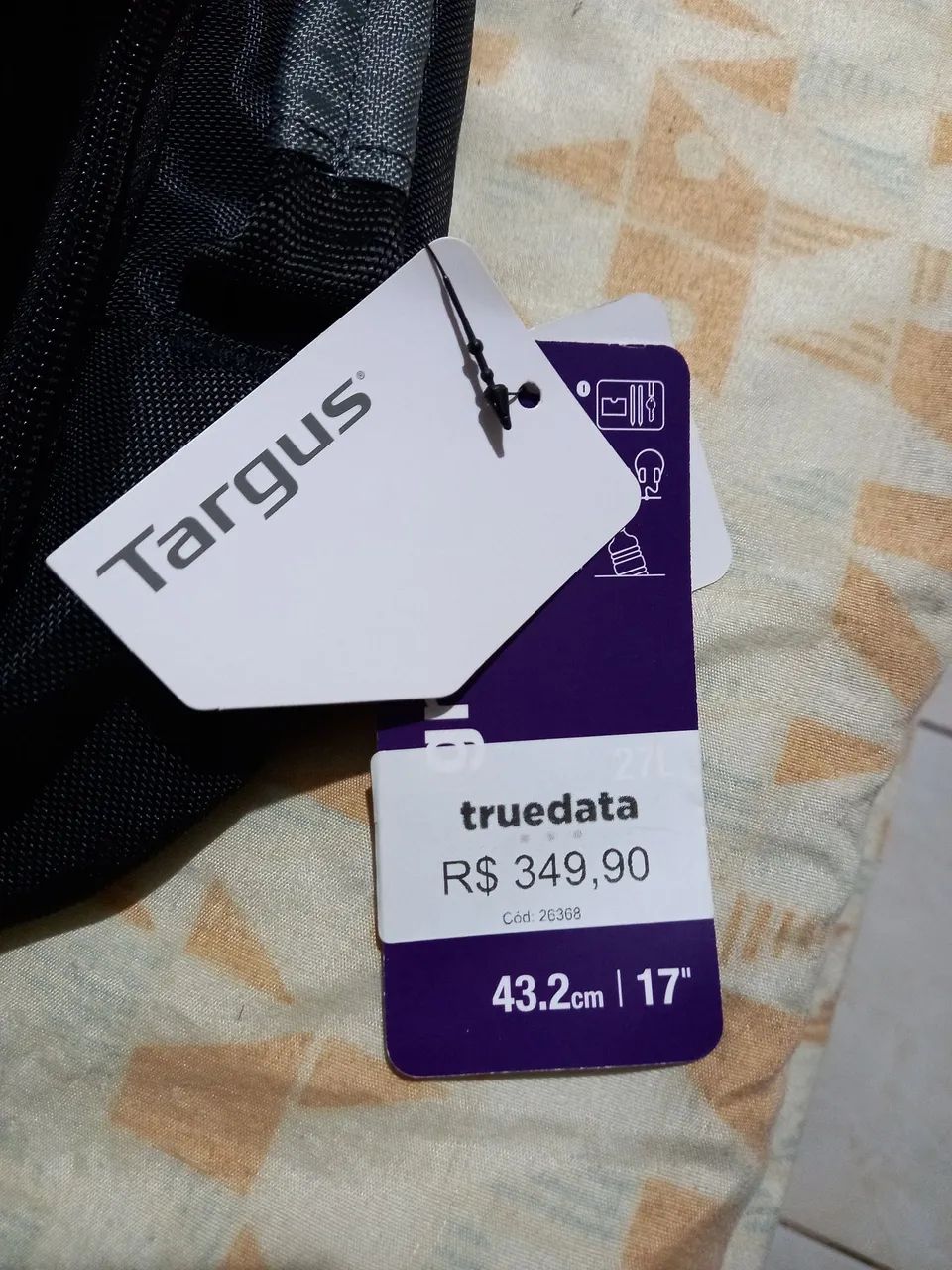 Mochila Targus Preta 43cm  , pratica também p/ Notebook,  NOVA nunca usada. - Foto 5