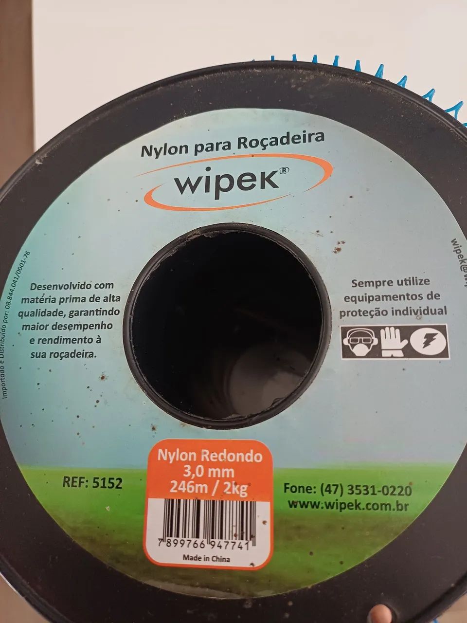  Fio de nylon redondo  para roçadeira 3 mm wipek - Foto 3