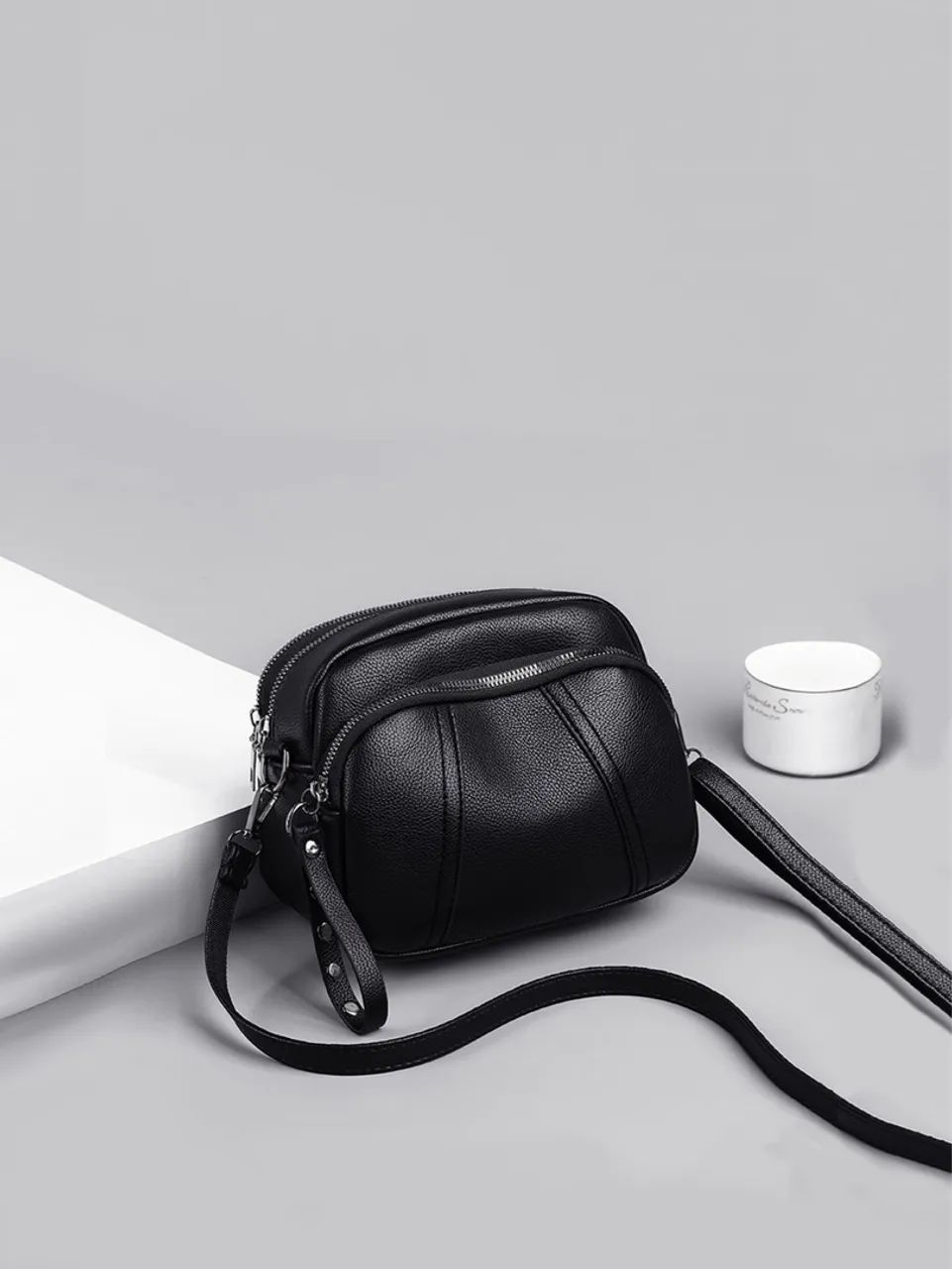 Bolsa Feminina Transversal Elegante - Preto