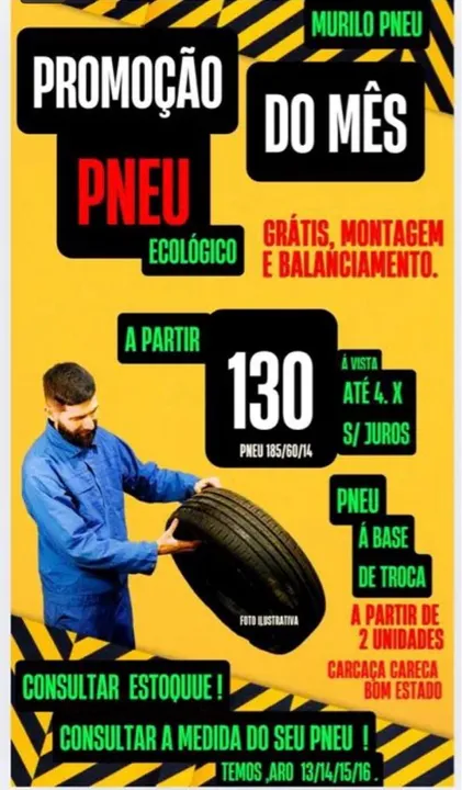 Pneu ecológico , até 4 x s/ juros