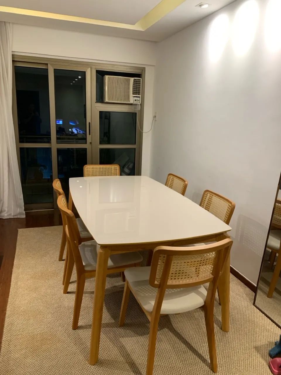 Mesa De Jantar Lalá Abracasa - Vidro Off White - Foto 3