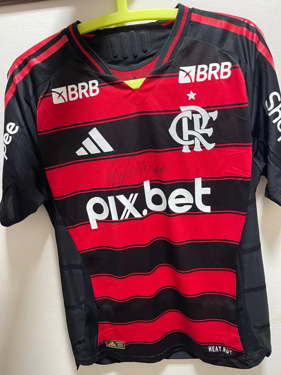 Camisa Flamengo usada e autografada pelo wesley