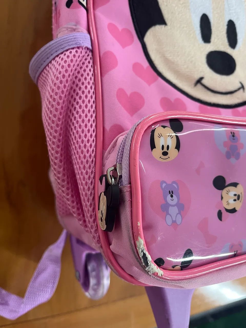 Kit Mochila Escolar Infantil com rodinhas Minnie Baby com Lancheira Rosa - Foto 6