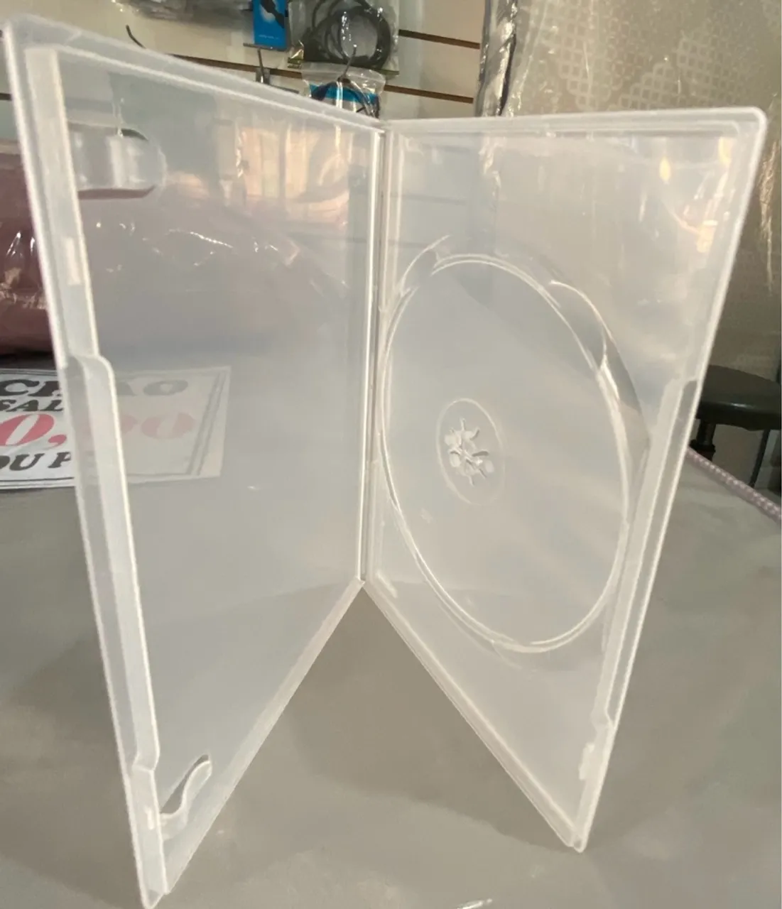 100 Estojo dvd slim transparente