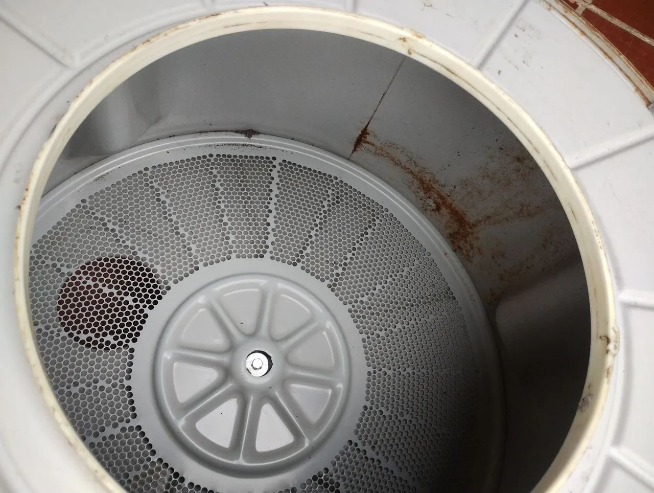 Tambor de máquina antiga ferro para fazer churrasqueira ou artesanato 