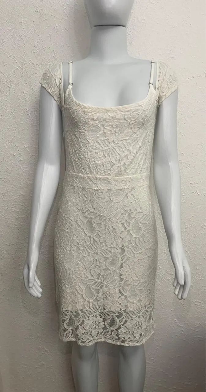 Vestido com Renda Kaele Tamanho 40 Branco Ótimo Estado - Foto 2
