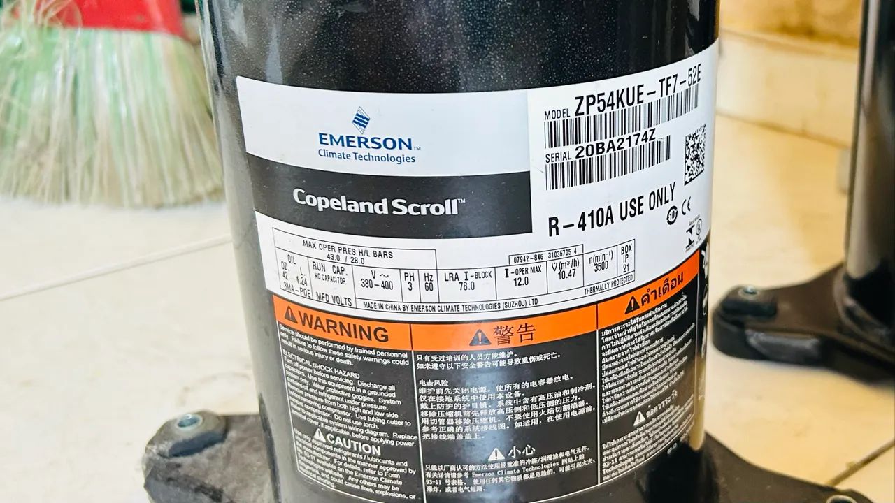 COMPRESSORES SCROLL - 380 TRIFÁSICO 60 MIL BTU?S(GÁS R 410A