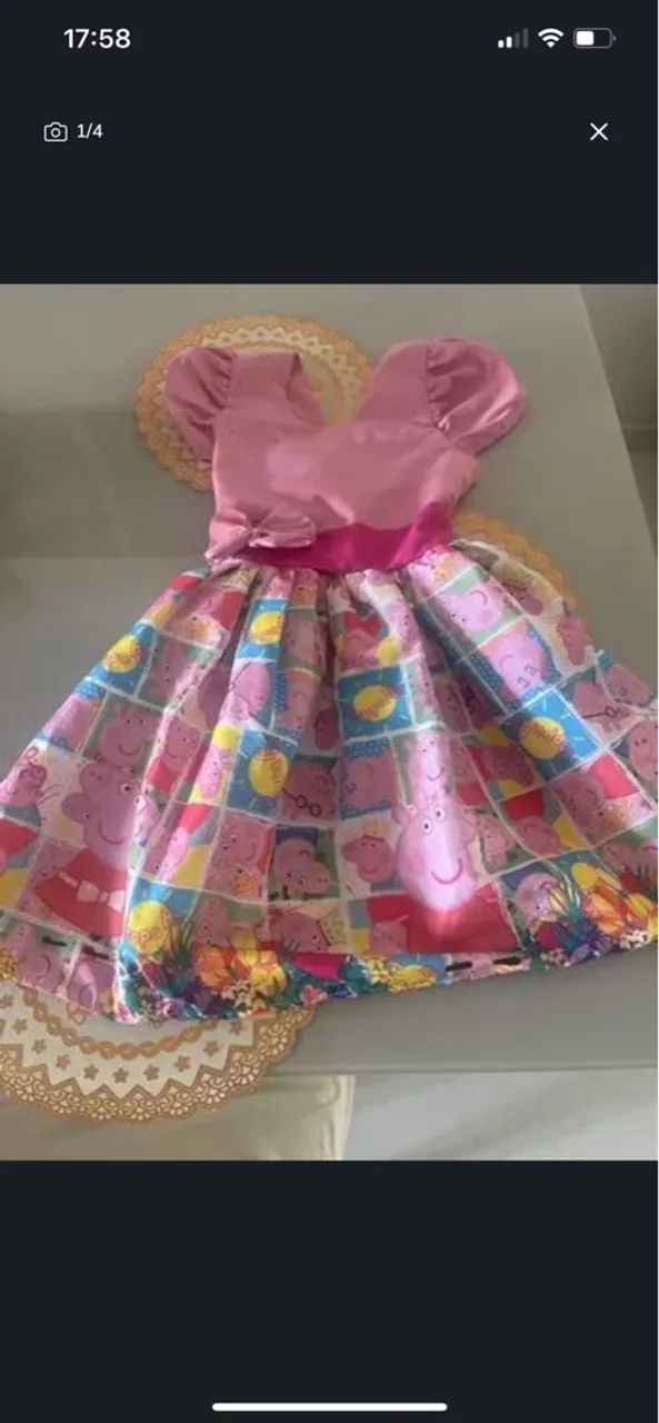 Vestido temático pepa pig 3,4 ou 5 anos.