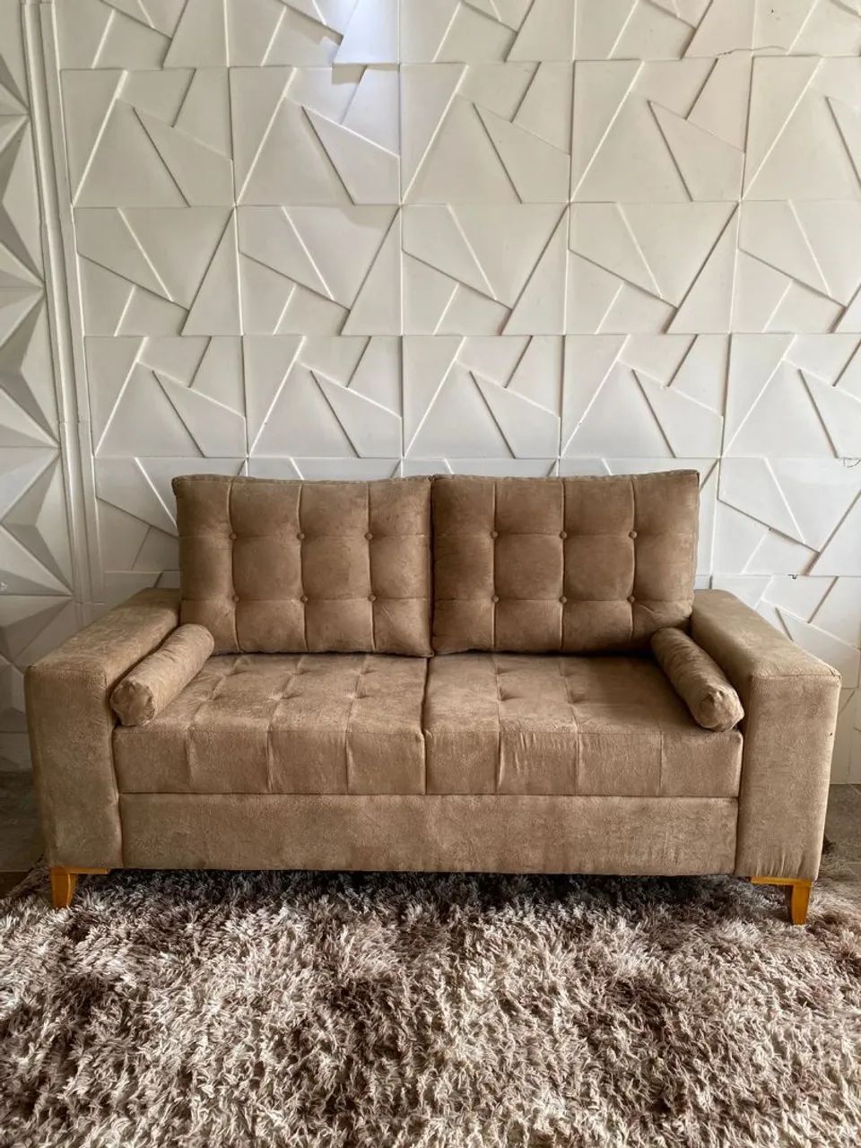 Sofá Retrô com Pés em madeira Maciça - Entrega Imediata; - Foto 3