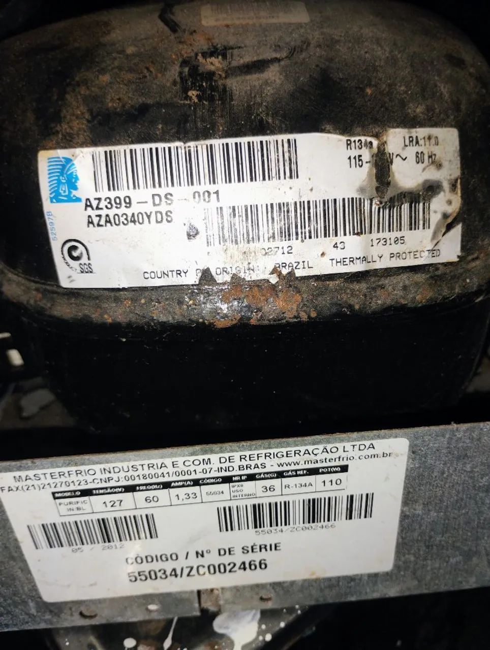 Compressor para 1/8 para bebedouro 127v