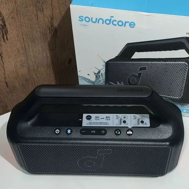Caixa de som Bluetooth Anker Boom 2 80W IPX7 nova na caixa! - Foto 3