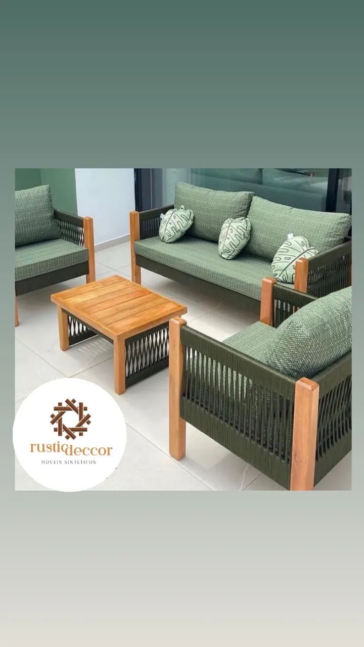 Conjunto sofá móveis área externa - Foto 3