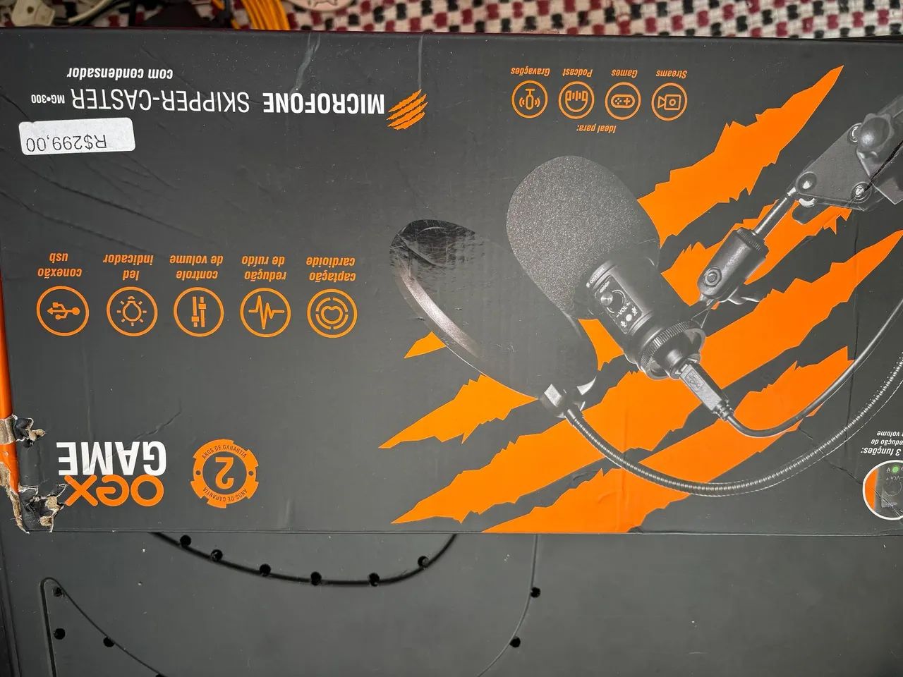 Microfone OEX Skipper Caster MG300 Gamer