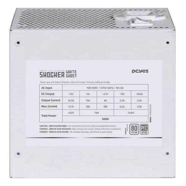 Fonte Gamer Pcyes Shocker Full Modular 500W 80 Plus White - White Ghost - Foto 3
