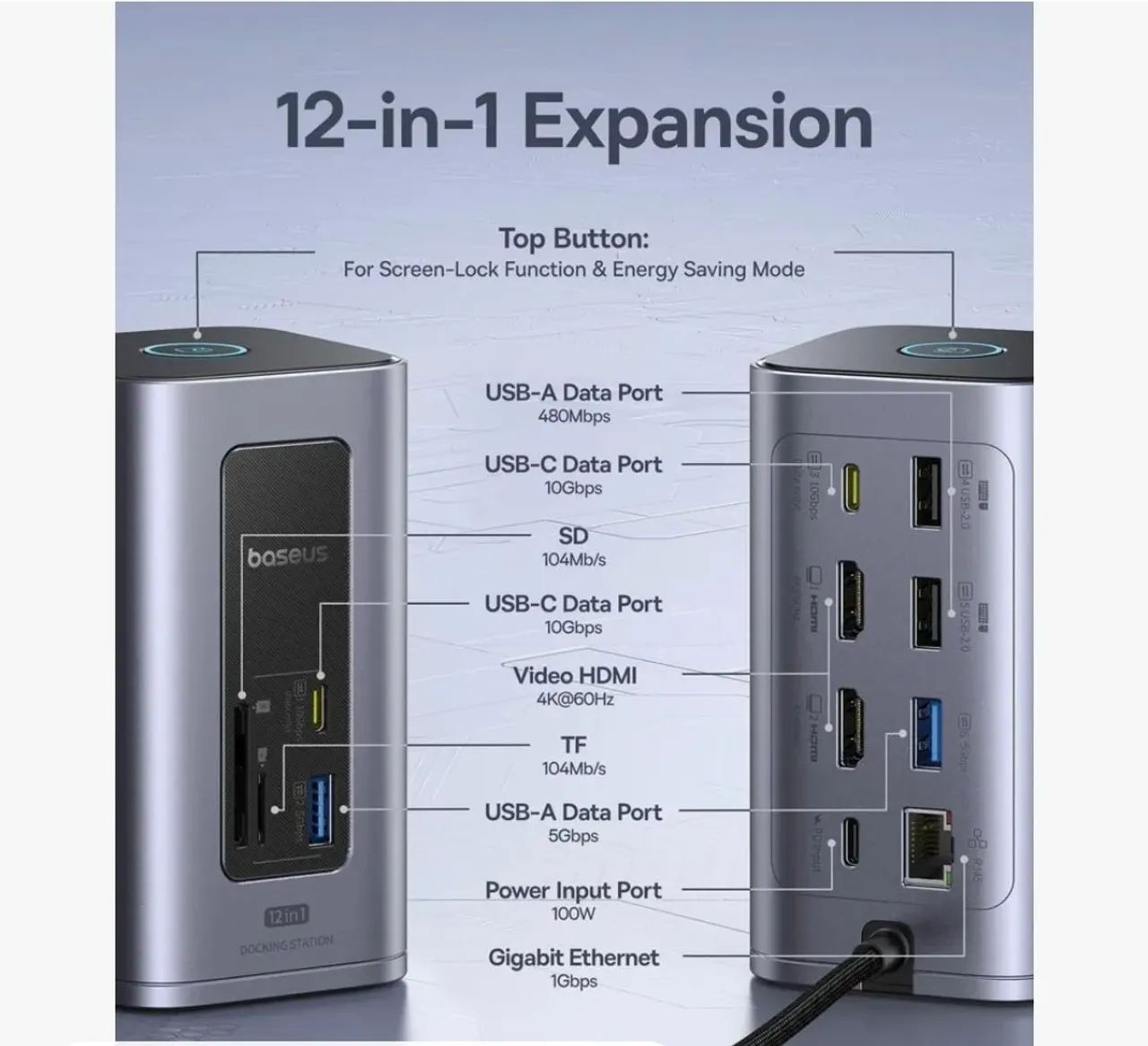 Docking Station Baseus 12 in 1 para Macbook e Pc - Foto 3