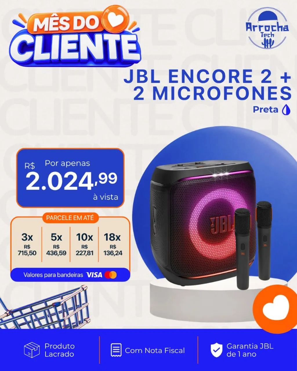 Jbl encore 2 + 2 microfones 