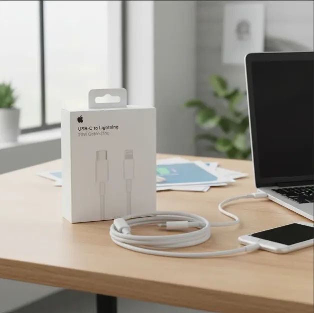 Cabo De Carregamento Iphone Original Apple Usb-c Lightning Branco - Foto 4