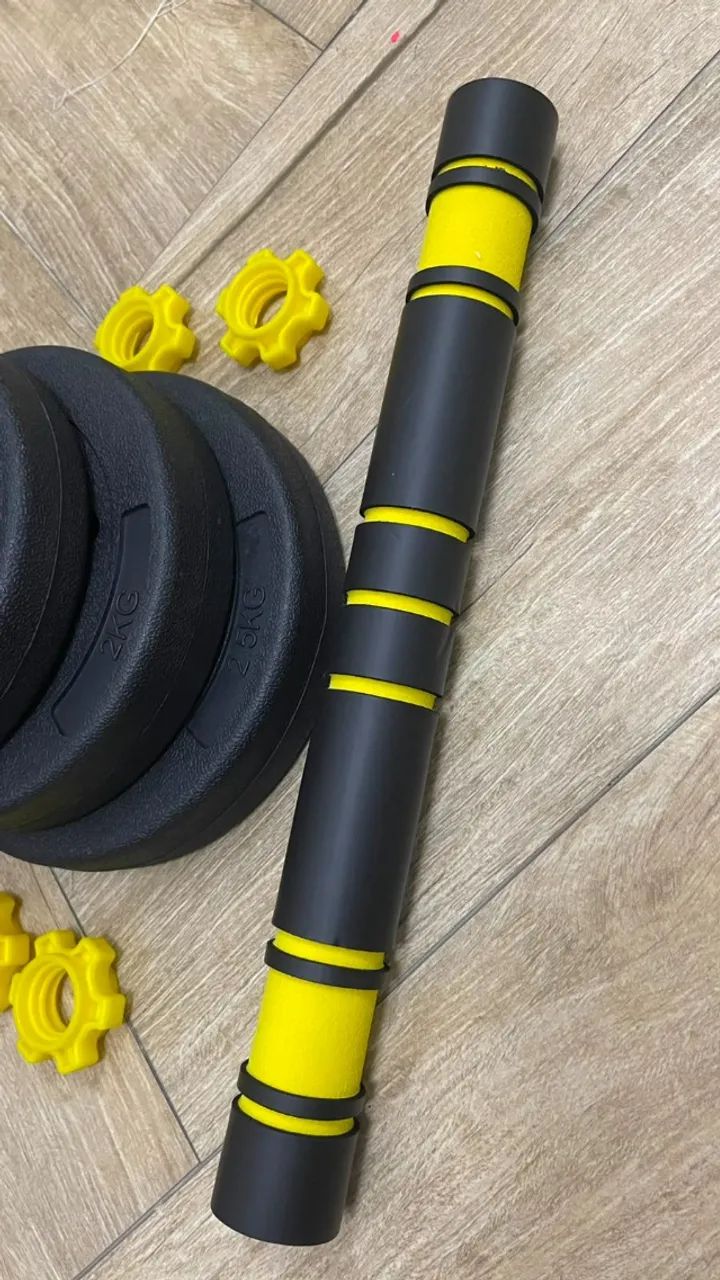 HALTERES AJUSTÁVEIS 29KG- SEMINOVOS, PRONTOS PARA TREINAR! - Foto 6