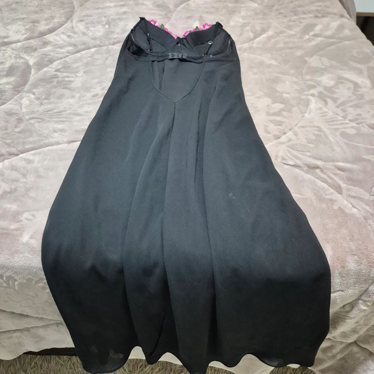 Lingerie Camisola Preta Longa P - Foto 2