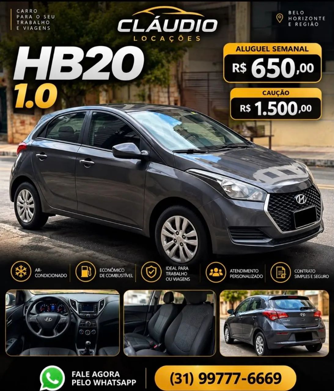 HB20 para locação 