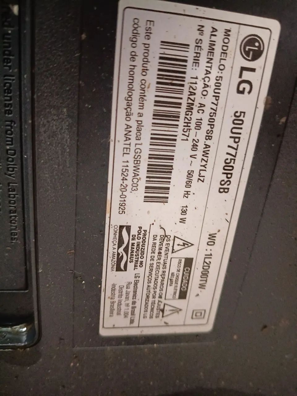 Carcaça de tv LG 50 polegadas