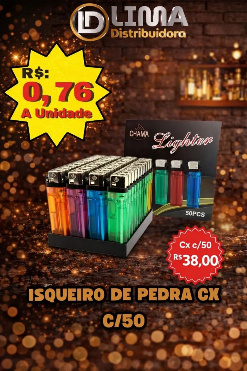 Isqueiro caixa 50 unidades 