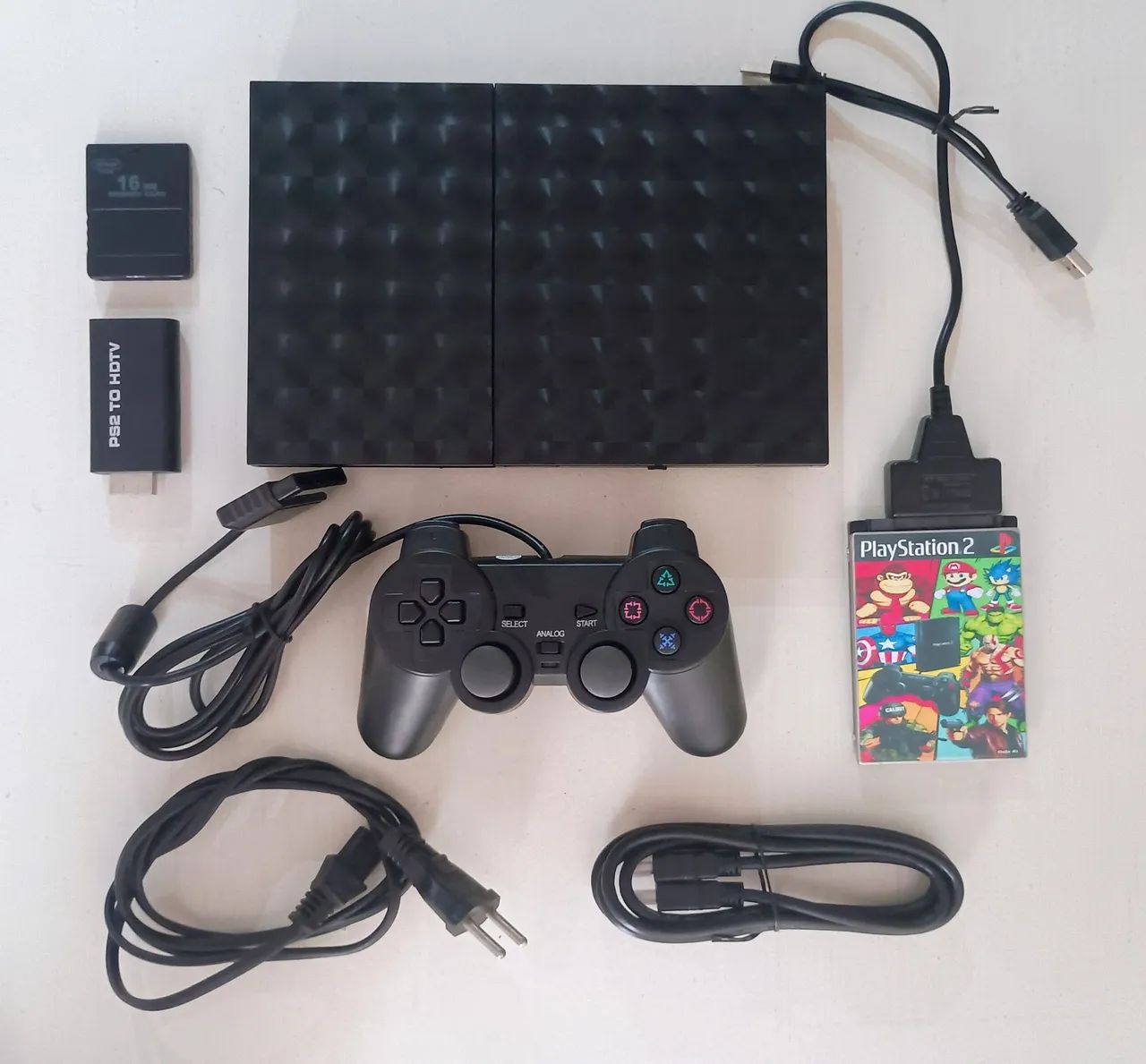PS2 com 120 jogos + conversor HDMI 